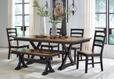 Best Deals Furniture - Ashley Furniture - Wildenauer Dining Table, 4 Chairs and Bench - Dining Table, 4 Chairs and Bench - D634D2